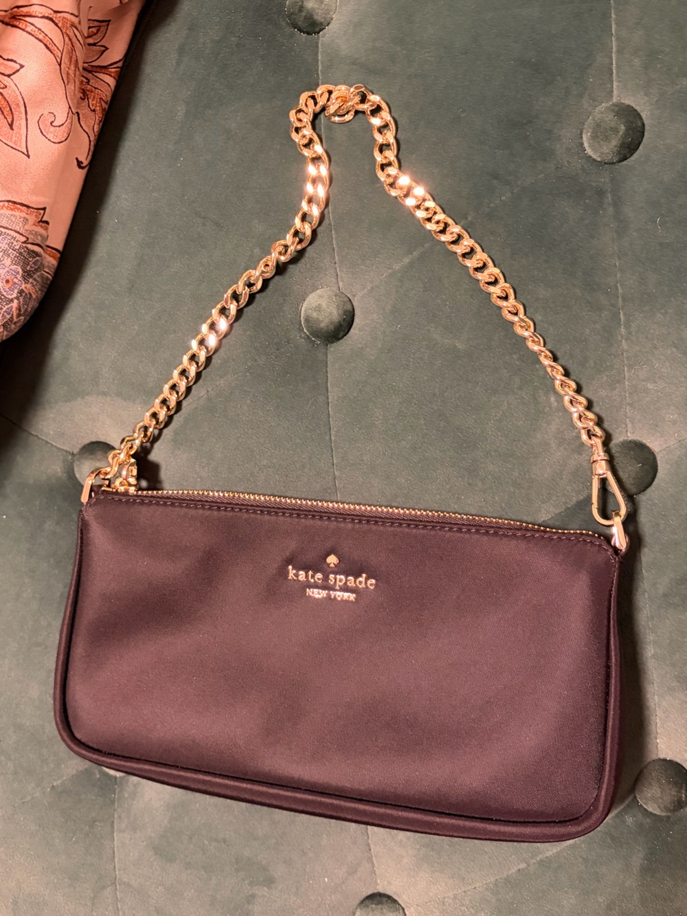 kate spade Gemini mini bag black with gold chain strap